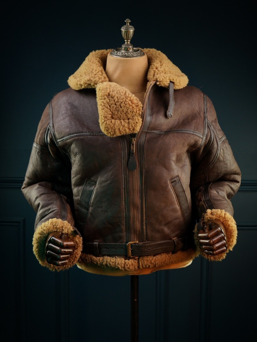 B-3 Jacket RAF US Navy Mens Bomber Flying Aviator Irvin Real