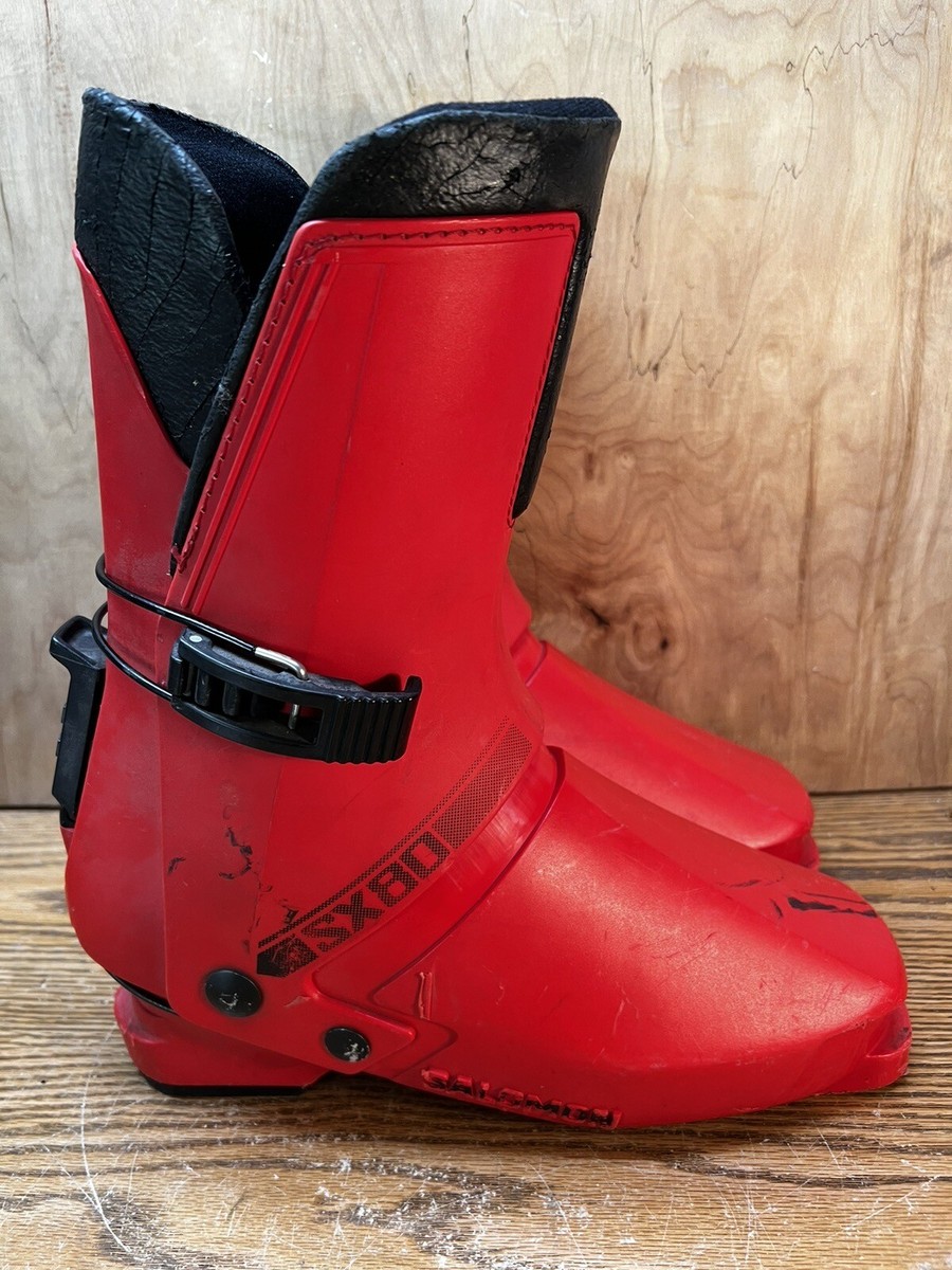 VTG Salomon SX80 Ski Boots Mens 340-45 Red Downhill Alpine Hard