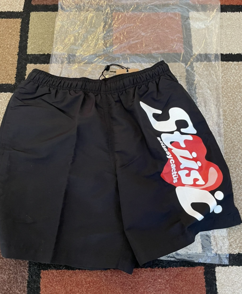 Cactus Plant Flea Market × Stussy CPFM Heart Water Shorts Black