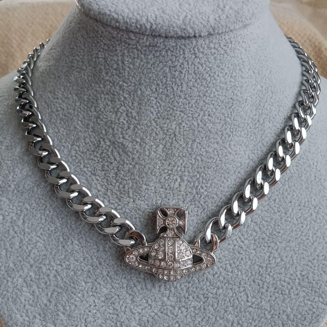 Vivienne Westwood GRAZIELLA Silver Orb Necklace Choker Chain