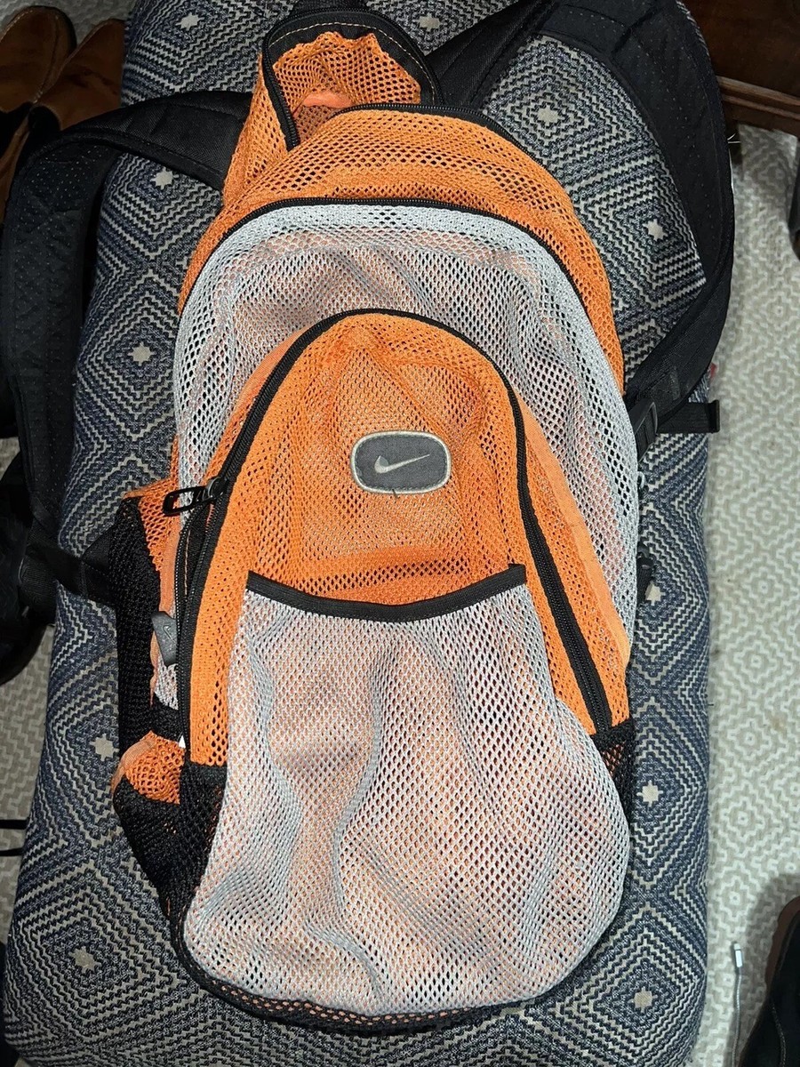 VTG Nike Y2K See Through Mesh Nike Backpack Gym School Travel Bag
