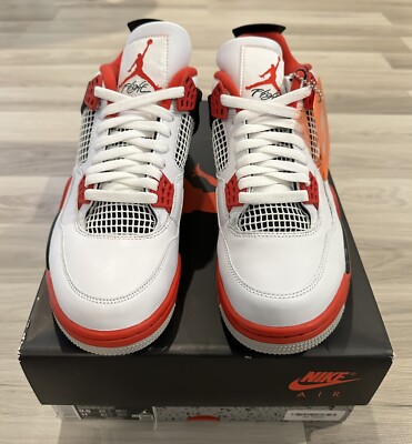 Air Jordan 4 Retro Fire Red 2020 Mens DC7770-160 White Black Red