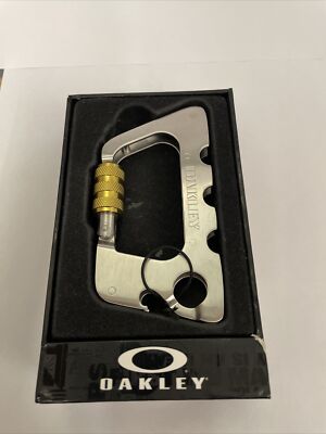 oakley metal works large carabiner silver NEW | eBay