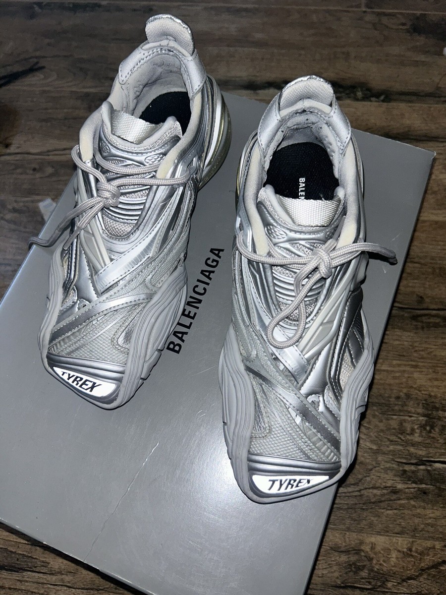 balenciaga silver tyrex sneakers size 4 | eBay