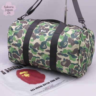 BAPE 2-Piece Duffel Bag Green SPR20 & Black SPR22 Japan Magazine