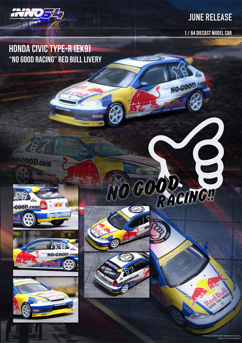 INNO 1:64 HONDA CIVIC Type-R (EK9) NOGOOD RACING RB Livery Diecast