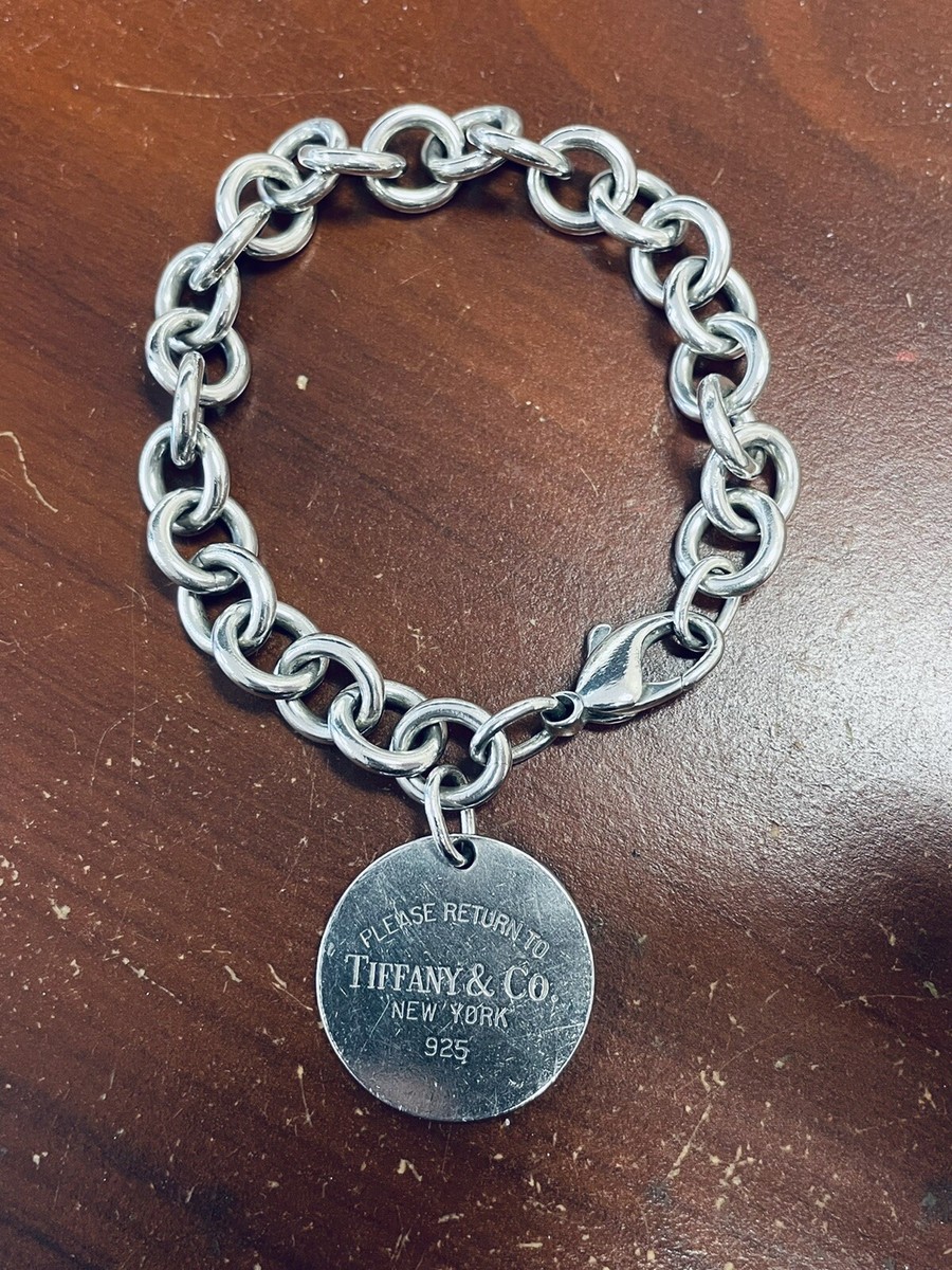 Tiffany & Co. Please Return To Sterling 925 Round Tag Chain Link