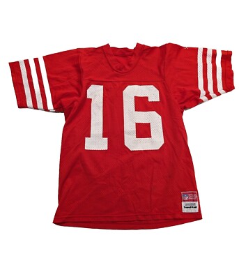 Vintage 80s Joe Montana #16 San Francisco 49ers Jersey Sand Knit M