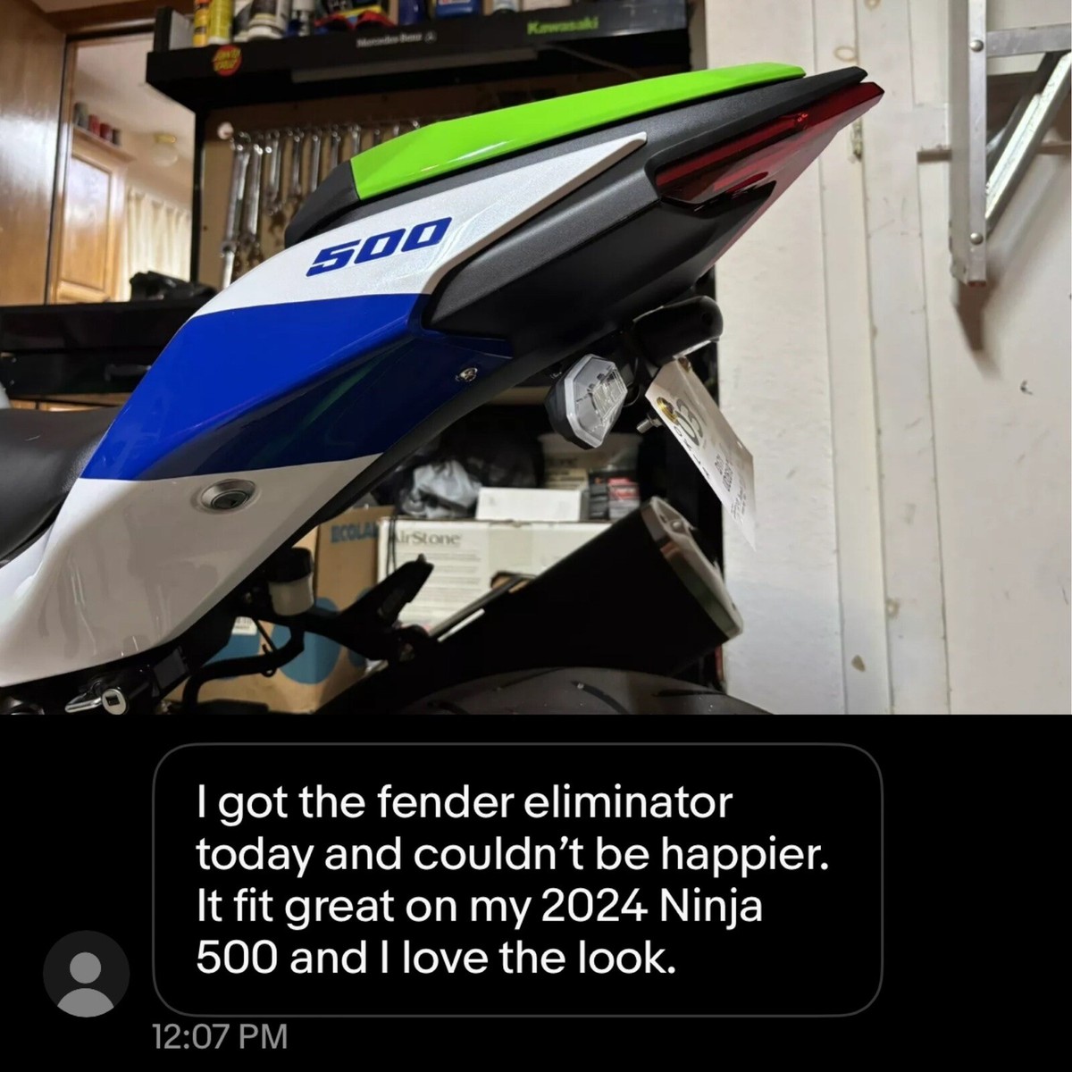 TactiTronics 2024+ Kawasaki Ninja 500 Z500 fender eliminator tail