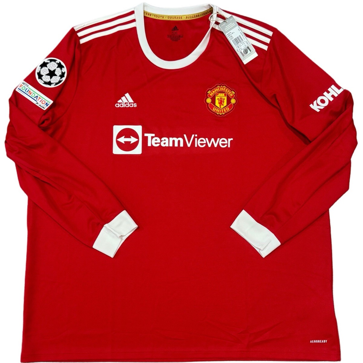 2021/22 Manchester United Home UCL Jersey #7 Ronaldo 3XL Long