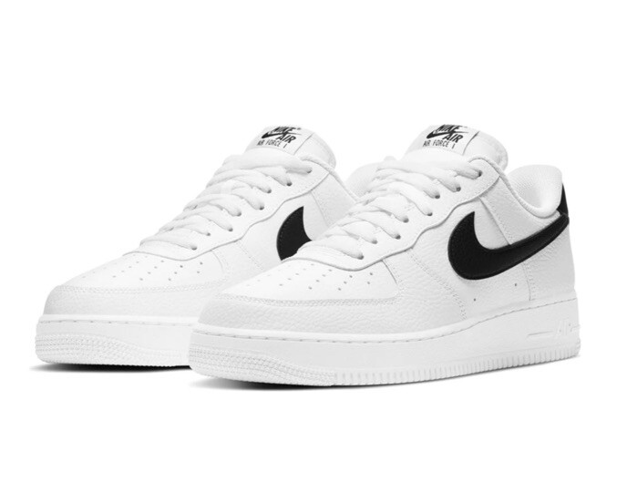 Size 11 - Nike Air Force 1 Low '07 White Black Pebbled Leather | eBay
