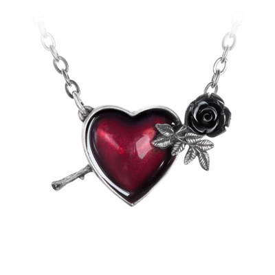 Alchemy Gothic Wounded By Love Pierced Red Broken Heart Black Rose