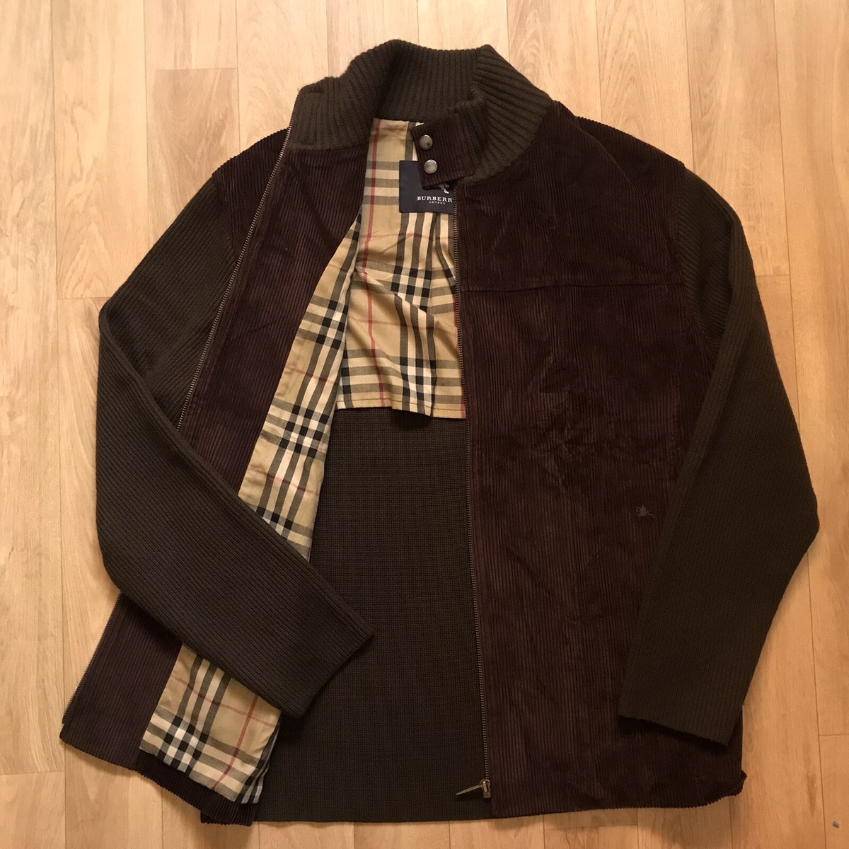BURBERRY LONDON Jacket coat nova Check Corduroy Merino Wool Mens