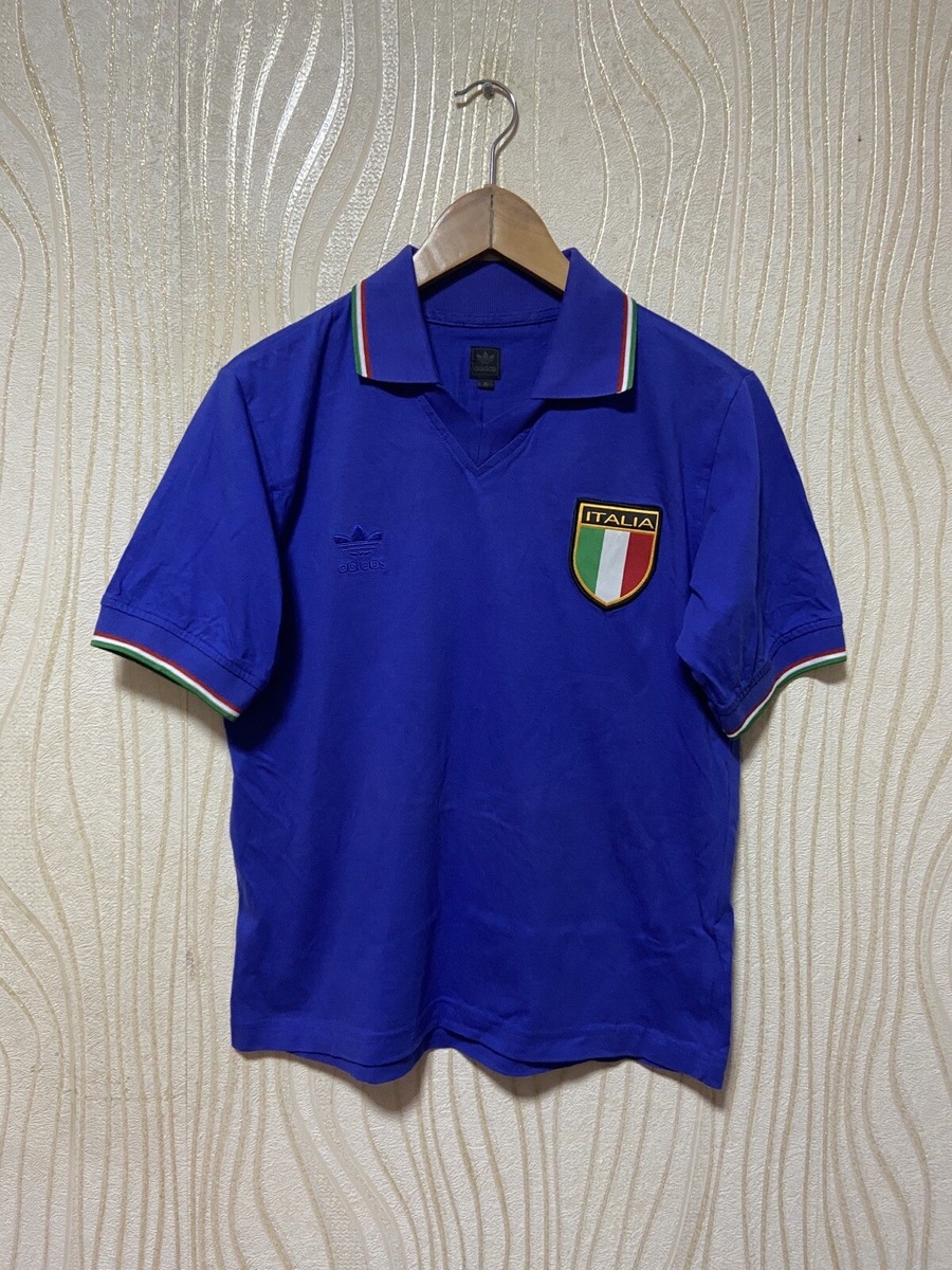 1980s ITALY RETRO HOME FOOTBALL SHIRT SOCCER JERSEY ADIDAS 138761
