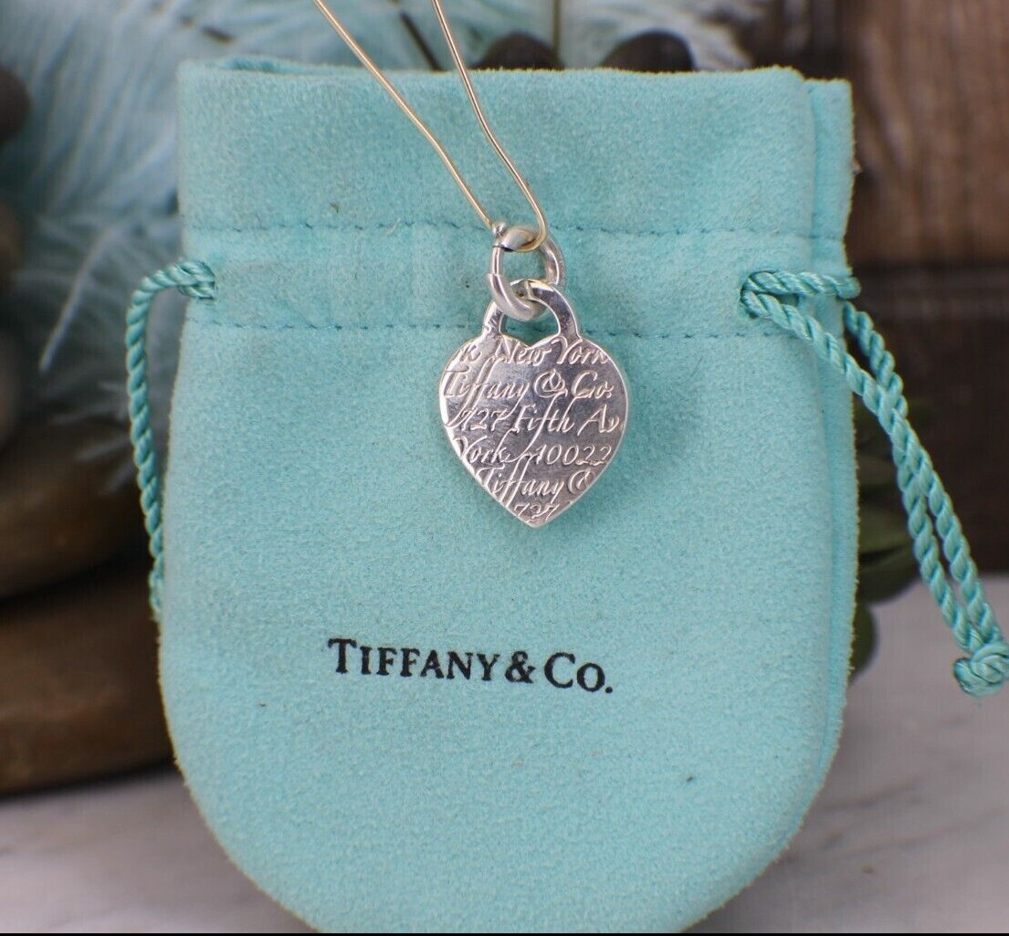 Tiffany & Co. Sterling 925 727 Fifth Ave Notes Heart Pendant Charm