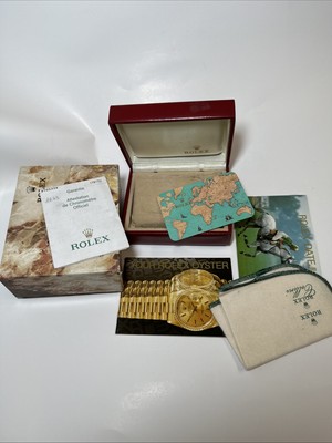 Vintage Rolex Box Red Leather Watch Box Complete Set Papers