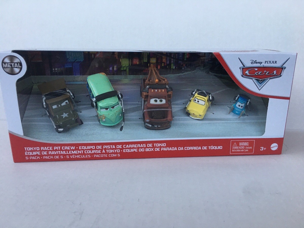 Disney Pixar Cars Tokyo Race Pit Crew 5 Pack Set New Metal Mattel