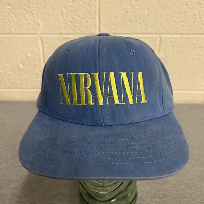 Nirvana 1991 Nevermind Tour Promo Baby Blue Yellow Hat Original