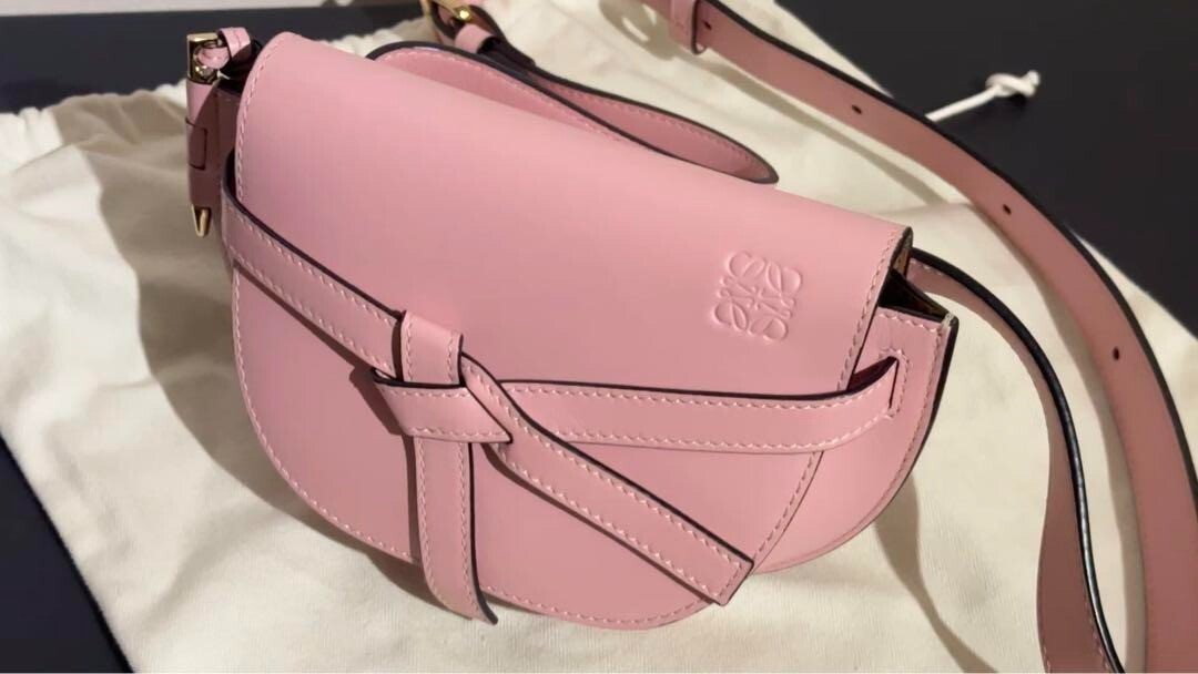 Loewe Gate Dual Mini Shoulder Bag Small Baby Smoky Pink | eBay