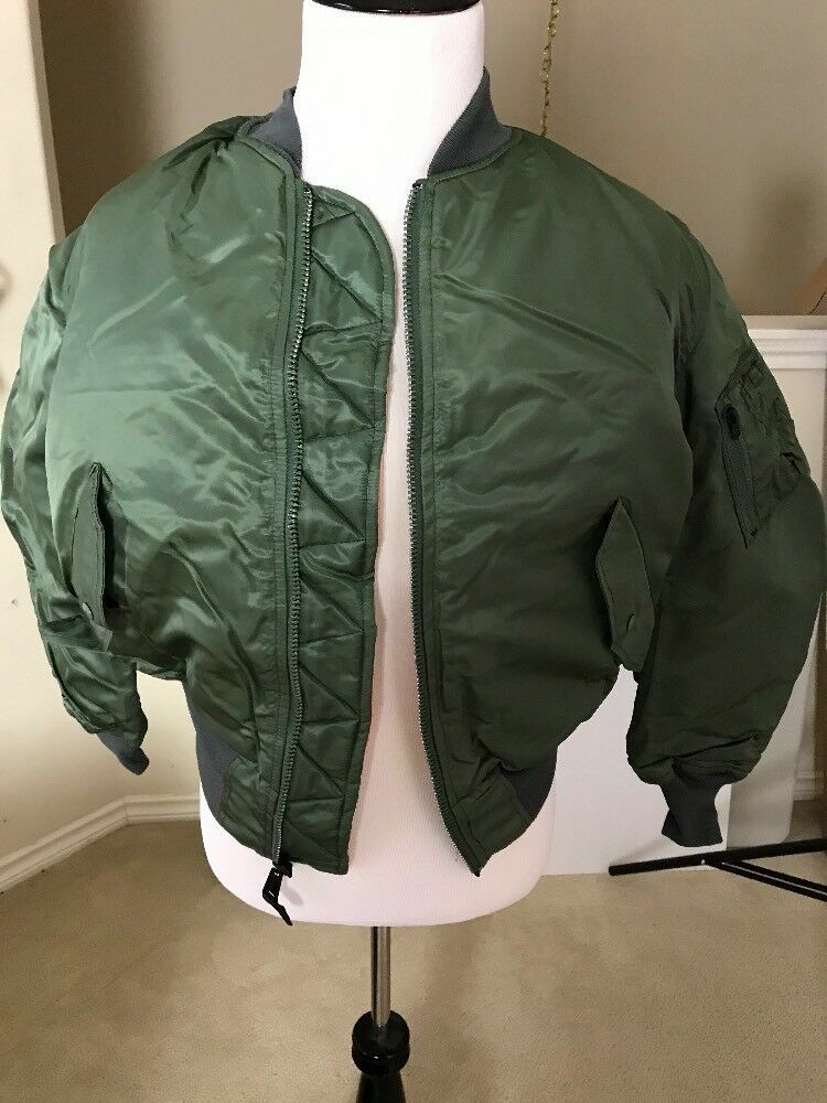 USAF MA-1 Green Flight Jacket By Greenbrier Mnfg Vintage New Made