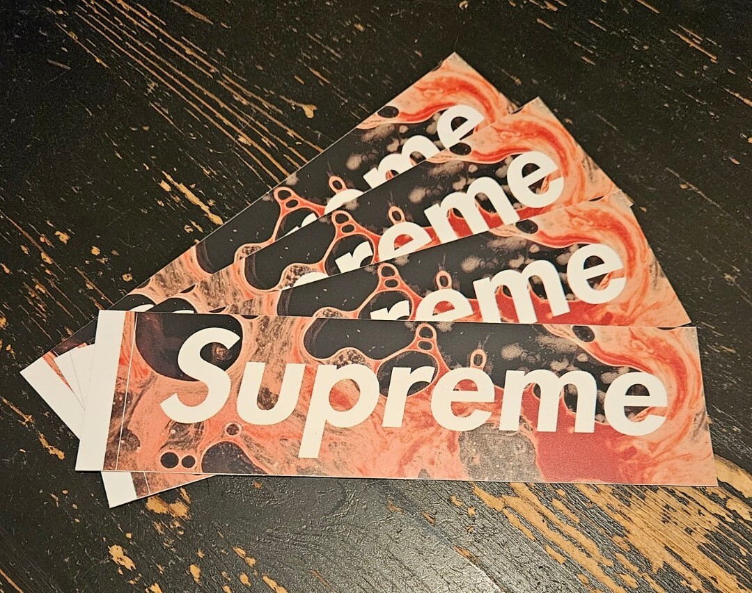 Supreme Blood & Semen Box Logo Sticker FW17 100% Authentic + Free
