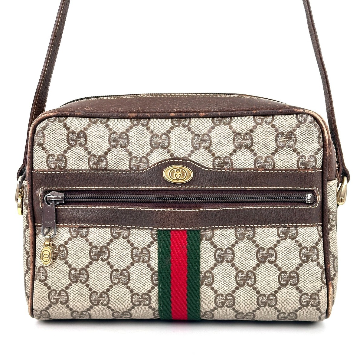 Vintage GUCCI Sherry Line GG Canvas PVC Shoulder Bag | eBay