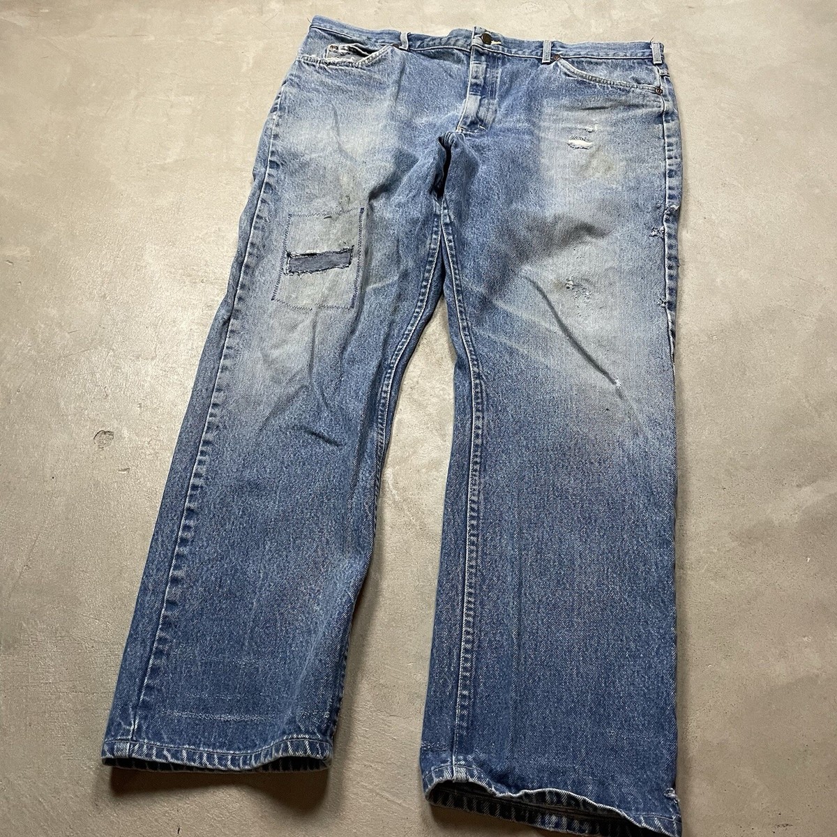 Vintage Lee Riders Jeans Talon Zipper Distressed 42x30 Faded Union