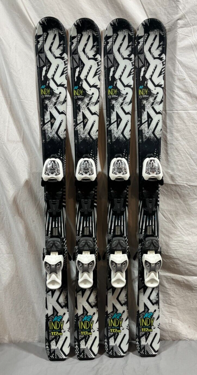 K2 Indy 112cm 96-70-86 Kids Rocker Skis Marker 4.5 Adjustable
