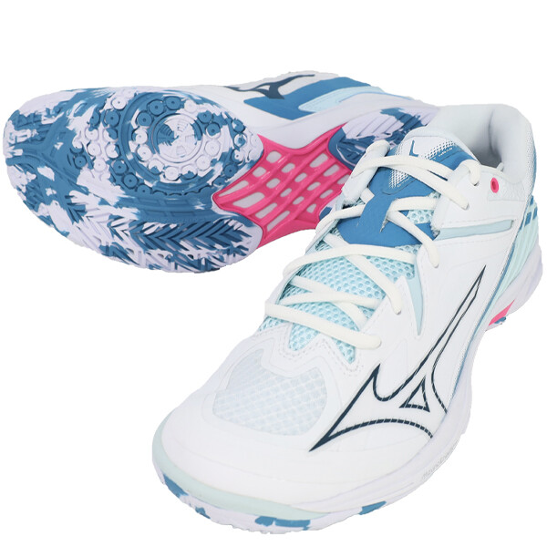 Mizuno Badminton Shoes WAVE CLAW 3 FIT White/Blue/Pink 71GA2442 21