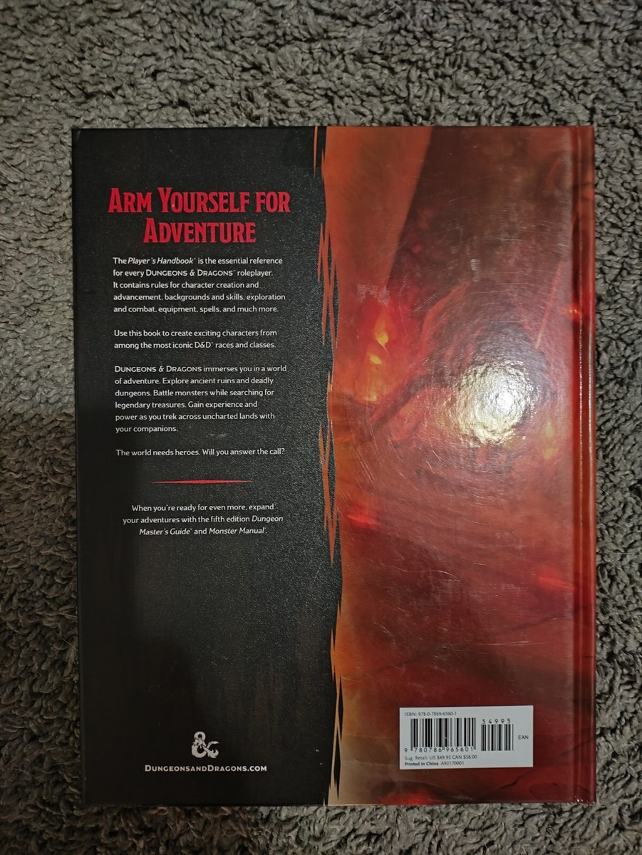 DUNGEONS AND DRAGONS D&D 5E 5th EDITION PLAYERS HANDBOOK VG