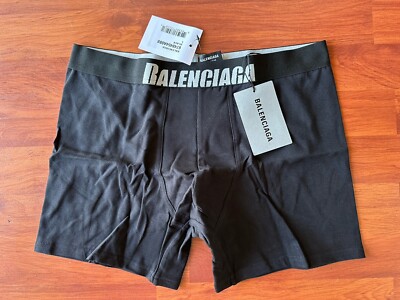 Balenciaga Mens Cotton Jersey Logo Boxer Briefs Black Large | eBay UK