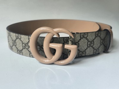Gucci GG Marmont Supreme G Print Belt 70 28 Beige Camel Tan Buckle
