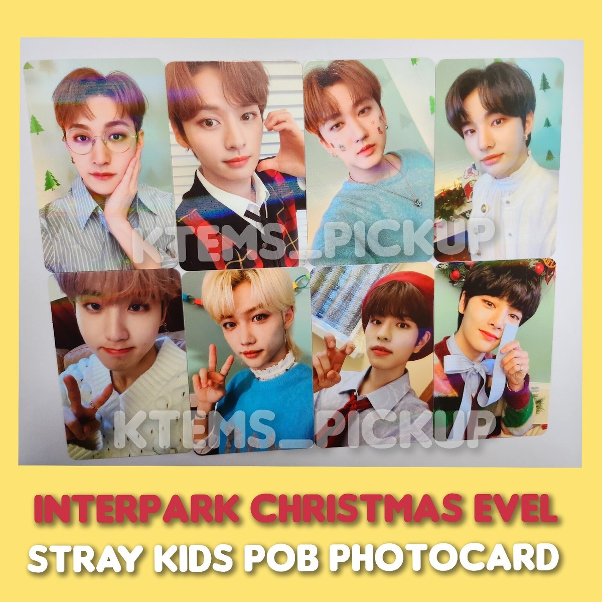 Stray Kids Interpark Christmas evel pob Photocard bangchan HyunJin