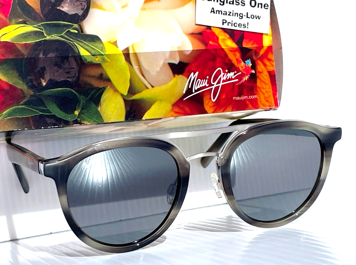 NEW Maui Jim SUNNY DAYS Grey Horn POLARIZED Grey GLASS Lens