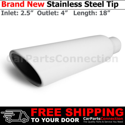 Weld-On Stainless Truck Angled White 18 inch Exhaust Tip 213483