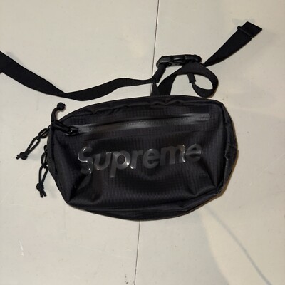 SS21 Supreme black shoulder / waist bag water resistant Cordura