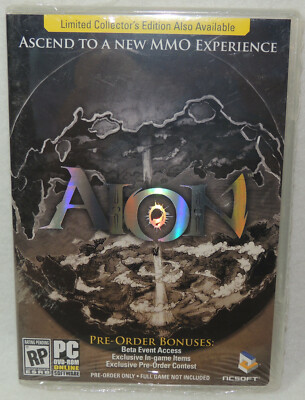Aion PC MMO Exclusive Pre-Order Game Disc Brand New Sealed NCSOFT