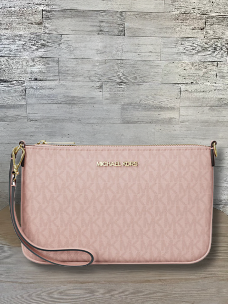 Michael Kors Jet Set Small MK Logo Convertible Wristlet Clutch