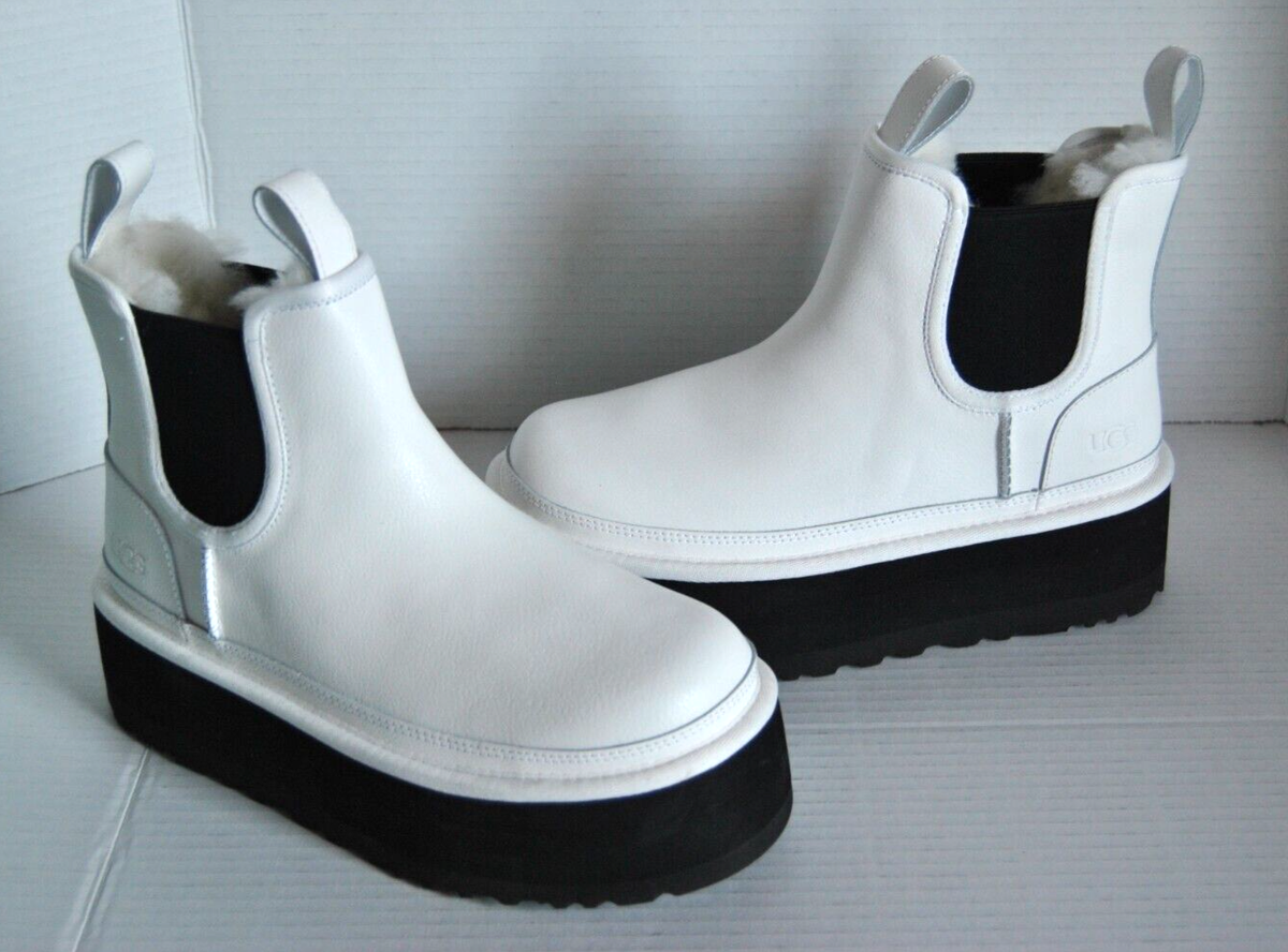 NWOT UGG NEUMEL PLATFORM CHELSEA WOMEN'S BOOT WHITE SIZE 7 USA | eBay