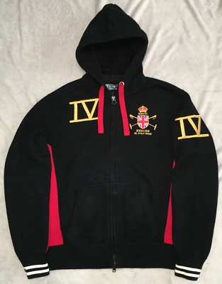 Polo Ralph Lauren Mercer Team mens Black Hoodie Zip Sweater Jacket