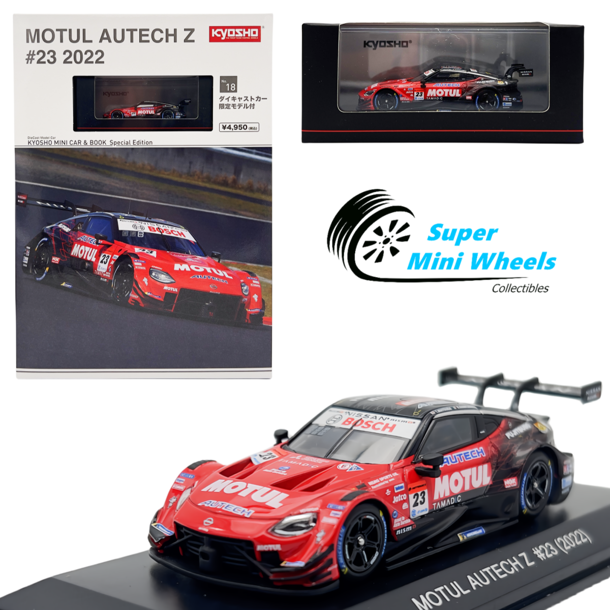 Kyosho 1:64 Motul Autech Z #23 2022 - Mini Car & Book Special