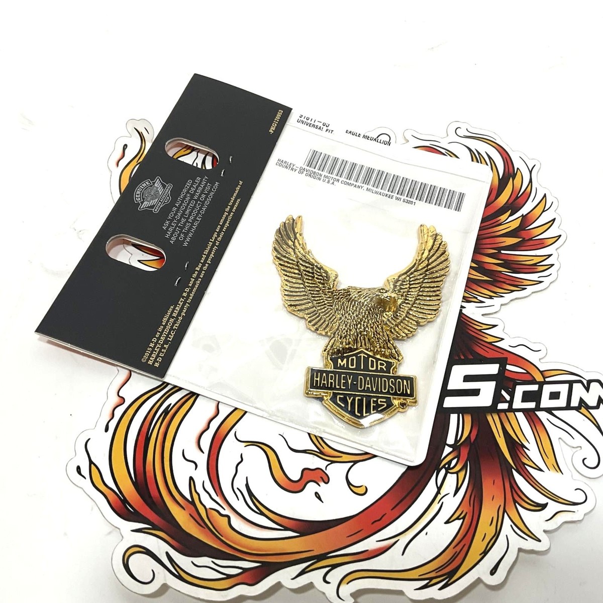 NEW Genuine Harley Self Adhesive Gold Eagle Medallion Badge Emblem