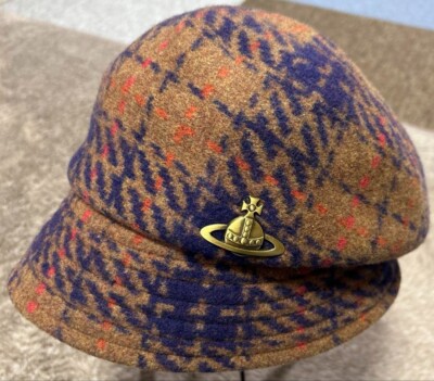 Vivienne Westwood Beige Beret Hunting Hat Casquette Orb Logo Wool