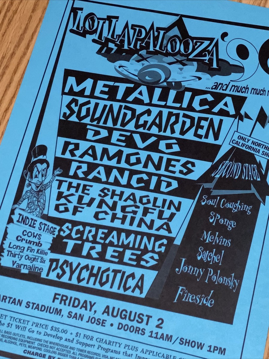 Metallica Soundgarden Devo Ramones Lollapalooza 1996 Original