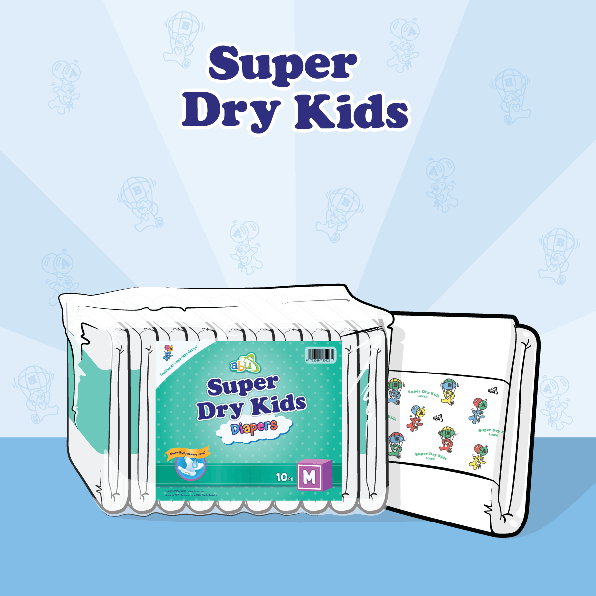 ABUniverse SDK Super Dry Kids Diapers (Pack of 10 or Case of 40