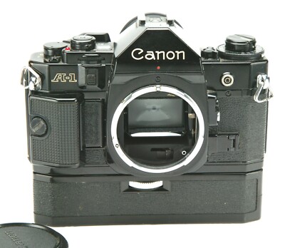 Vintage Canon A-1 SLR 35mm Film Camera Body With Power Winder A