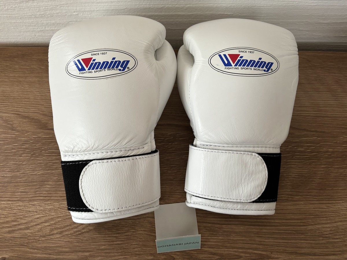 Winning Boxing Gloves 8oz MS-200B Tape type White Made in Japan