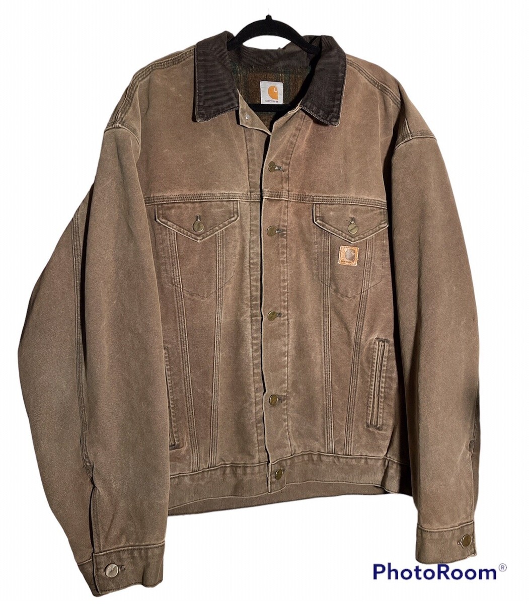 Vintage Carhartt blanket lined trucker jacket Corduroy Neck No