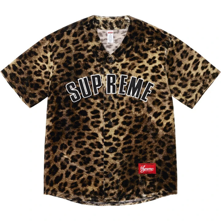 Supreme Velvet Baseball Jersey Leopard | eBay