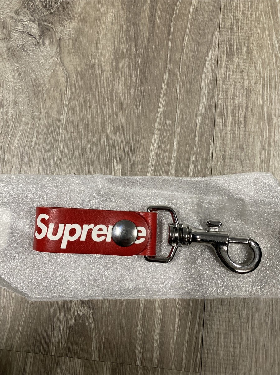 Supreme supreme leather key loop red Logo Red Leather Key loop FW21